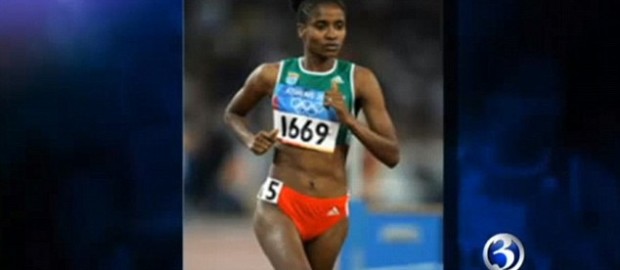 Heavily pregnant former Olympian, 26,
