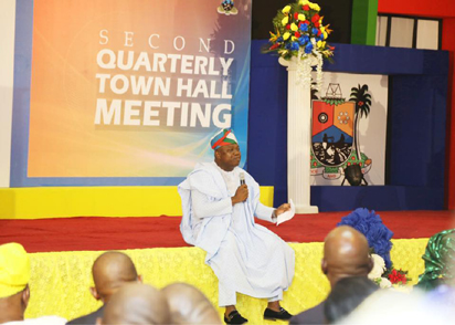 Ambode addressing Lagosians 