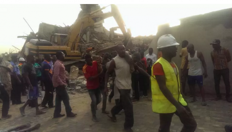 5 storey building collapses in Lagos